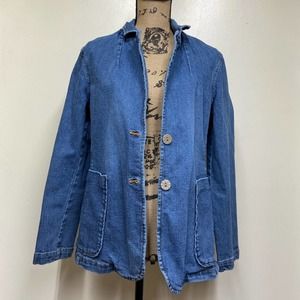 Vintage Bonjour Leading Life Denim Jacket Shacket Womans Size Large Work Coat